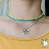 Чокер жовто-блакитного кольору Метелик.  Ручна робота. Авторський дизайн